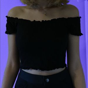Basic Black Off the Shoulder Top